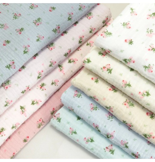 Wholesale Double Layer Floral Liberty London 100% Combed Cotton 40s Printing Gauze Fabrics Wholesale Double Layer Floral Liberty London 100% Combed Cotton 40s Printing Gauze Fabrics