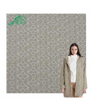 Hot cotton jacquard fabric 100%C390gsm dyed custom brand suitable for jackets, coats