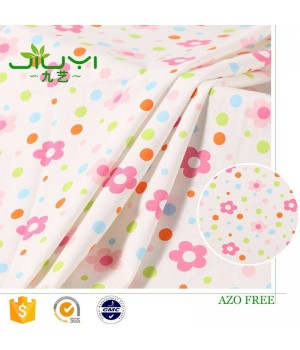 Wholesale 100% cotton knit interlock flower print gingham fabric textile fabric