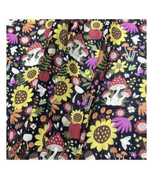 The factory outlet mushroom design digital printing muslin 2*2 plaid double gauze bamboo organic cotton fabric for baby clothes